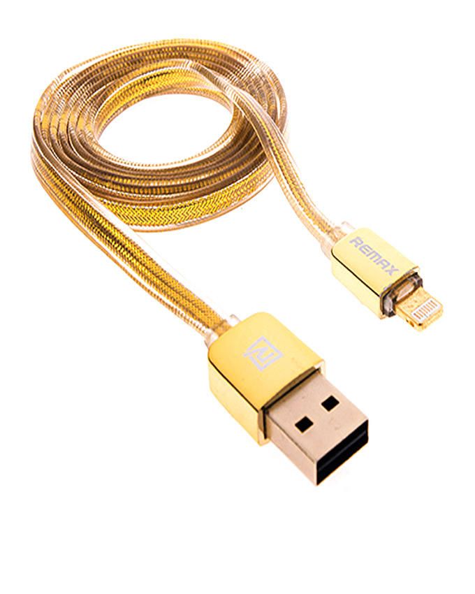 USB кабель iPhone 5/5S/5C//6Plus/6S/7 Remax цвет золото