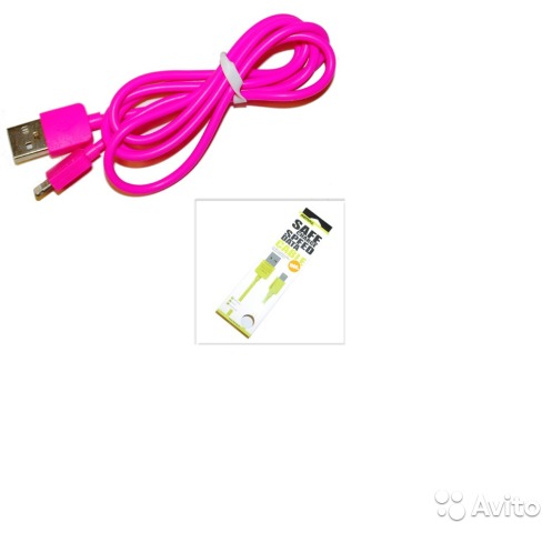 USB кабель IPhone 3G/3GS/4G/4S/30 pin Remax круглый розовый (1м) Вид 2