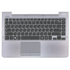 Клавиатура ноутбука Samsung NP535U4C черная (Топкейс серебристая)