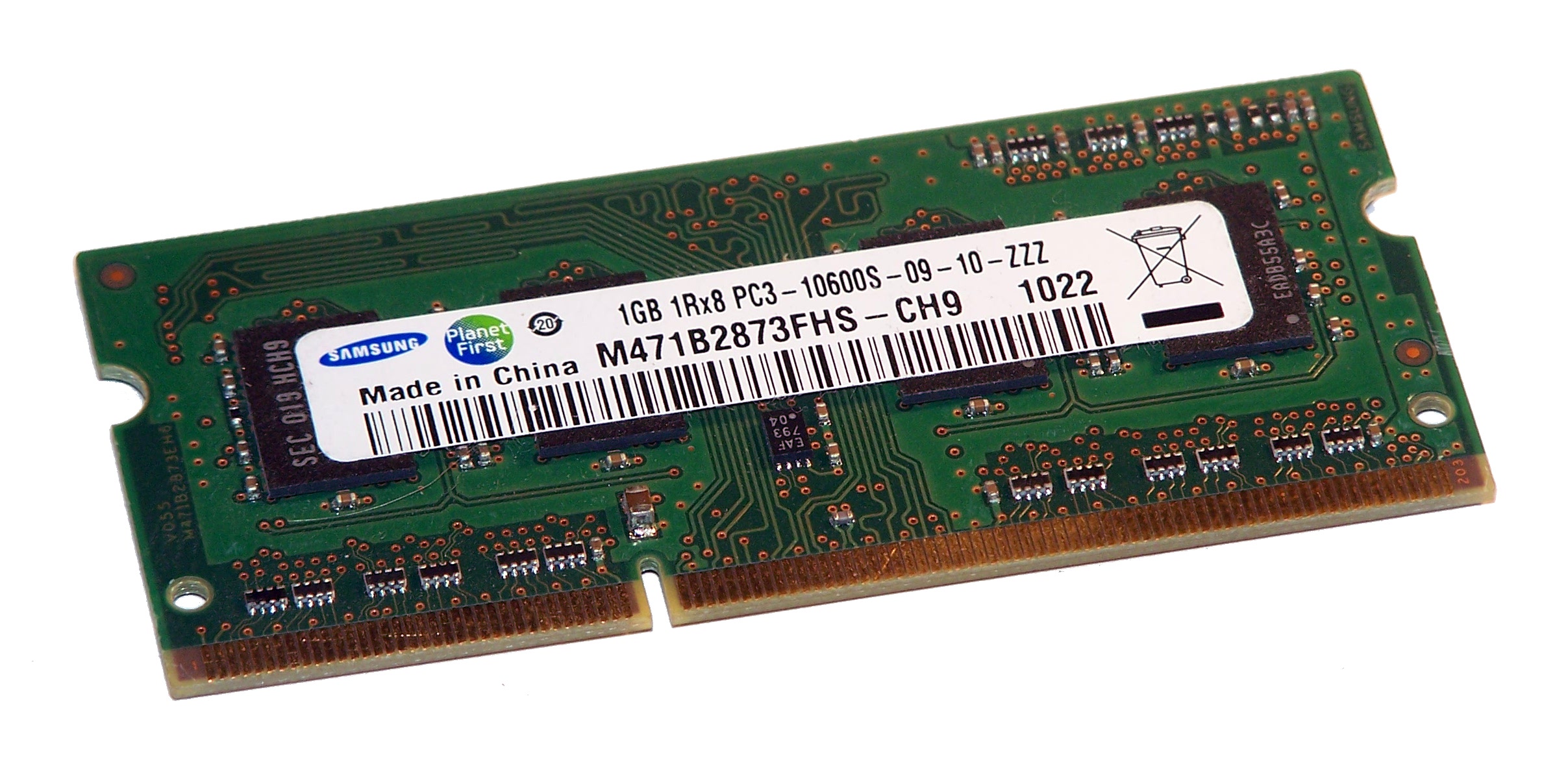 Оперативная память SO-DIMM DDR III, 1Gb, Samsung 1066 Mhz <M471B2873FHS-CH9>