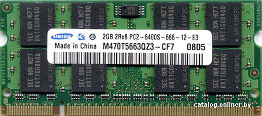 Оперативная память SO-DIMM DDR II, 2Gb, Samsung 800Mhz <M470T5663EH3-CE7>