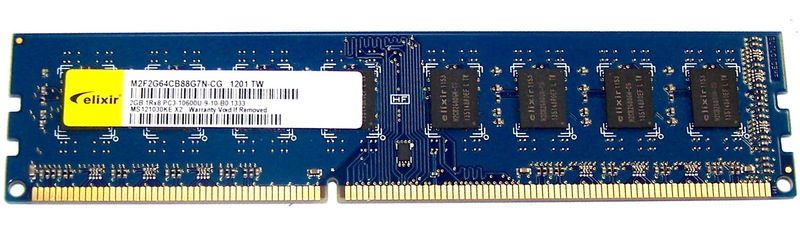 Оперативная память DDR III, 1Gb, Elixir 1333 Mhz <M2F1G64CBH4B5P>