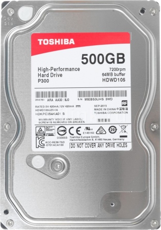 Жёсткий диск 3.5" 500Gb, 7200rpm, 64Mb, Sata3, Toshiba <HDWD105UZSVA>