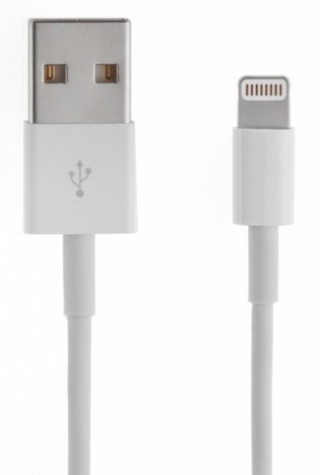 USB кабель IPhone 5/5S/5C/6/6Plus/6S/7/lightning круглый белый (1м)