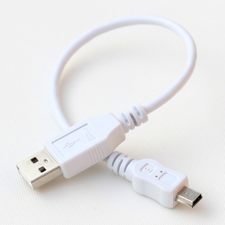 USB кабельUSB - miniUSB короткий белый