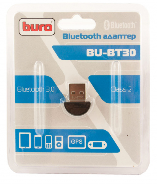 Адаптер USB Buro BU-BT30 Bluetooth 3.0 EDR class 2 10м черный