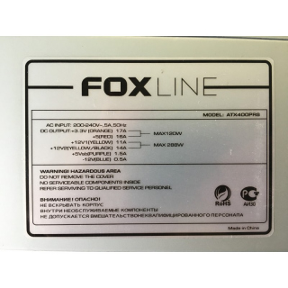 Блок питания 400W FOX LINE ATX400PRS